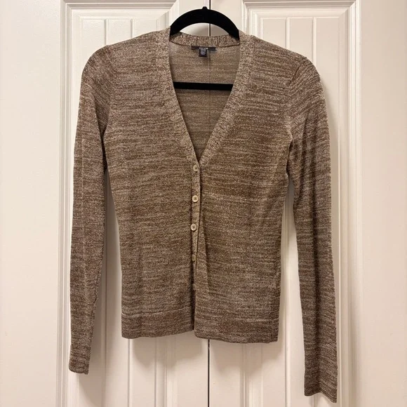 Jacob Metallic Shimmer V-neck Button Cardigan - Picture 2 of 13
